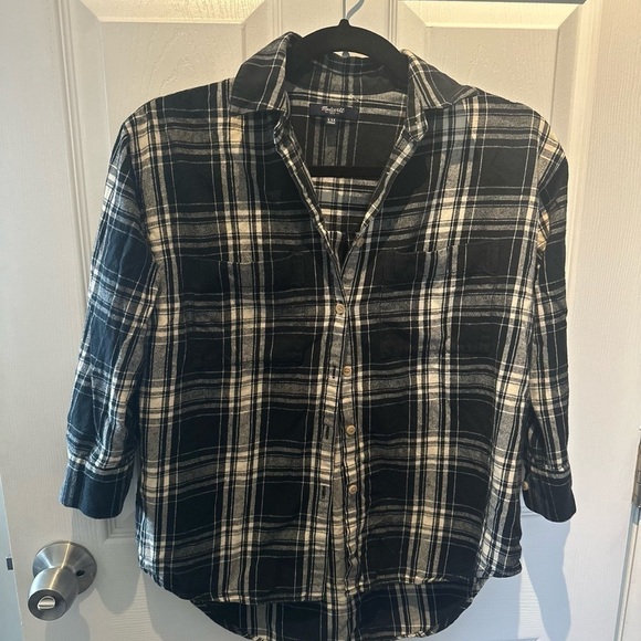 Madewell Flannel Trapeze Shirt XXS - Picture 3 of 7